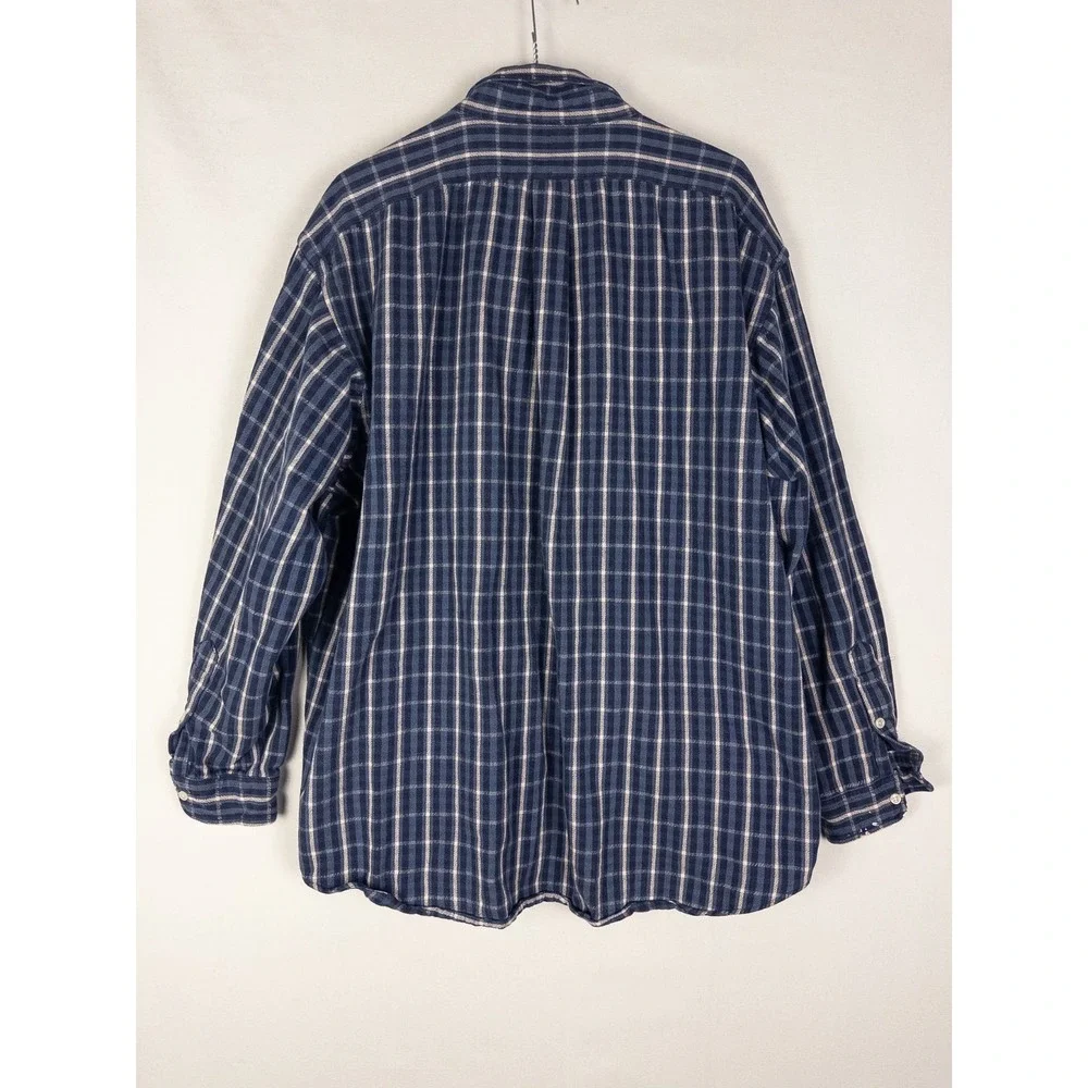 VTG Polo Ralph Lauren Blake Flannel Shirt Mens XL Blue Plaid Outdoor Camp‎